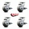 Service Caster 4 Inch Thermoplastic Rubber Swivel Caster Set with Roller Bearings and Brakes SCC-20S420-TPRRD-TLB-4 - alternate 5